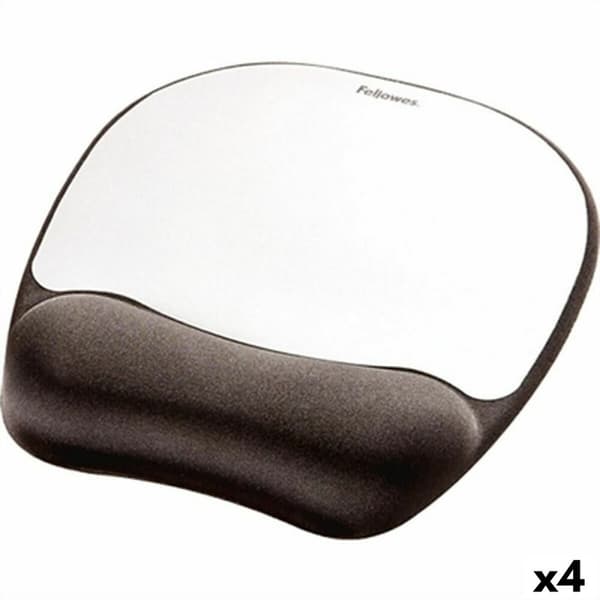 Matto rannetuella Fellowes Hopeinen Musta Kangas Foam 4 osaa (23 x 19,6 x 2 cm)