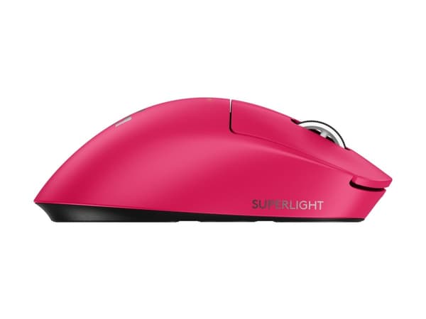 Logitech G PRO X SUPERLIGHT 2 DEX - Mus - ergonomisk - høyrehendt - optisk - 5 knapper - trådløs, kablet - 2.4 GHz, USB - rosa