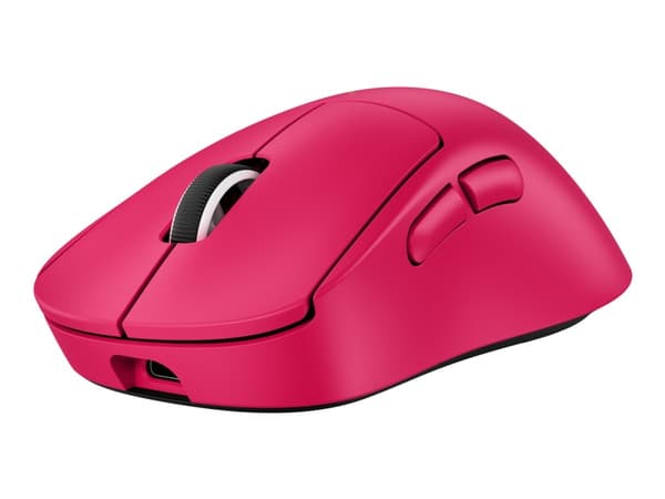 Logitech G PRO X SUPERLIGHT 2 DEX - Mus - ergonomisk - høyrehendt - optisk - 5 knapper - trådløs, kablet - 2.4 GHz, USB - rosa Fiolblå