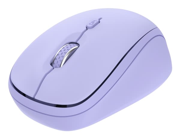Trust Yvi+, Ambidextrous, Optinen, RF langaton + Bluetooth, 1600 dpi, Violetti Violetti