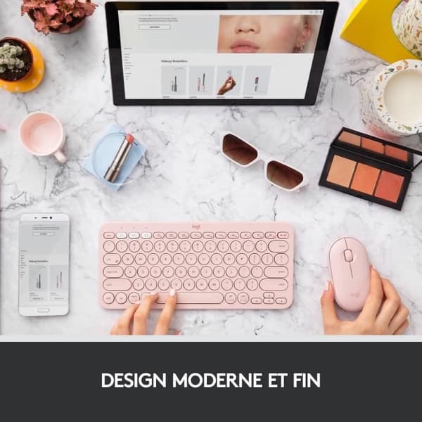 Trådlös mus - Logitech - M350 Pebble - Tyst Bluetooth - Rosa