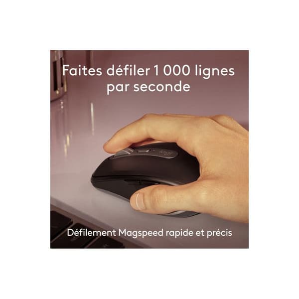 Mus - Logitech - MX Anywhere 3S - Bluetooth - Grå Sidéral - Kompakt trådlös