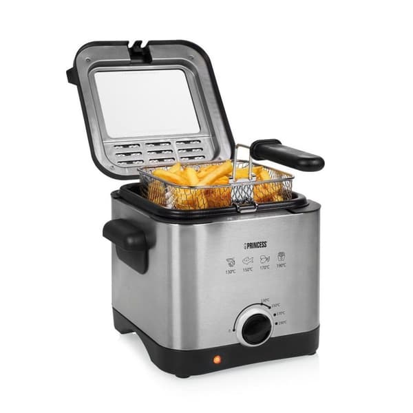 Princess 182612 Mini Fritös 1,5L 1000W Rostfritt stål/Svart