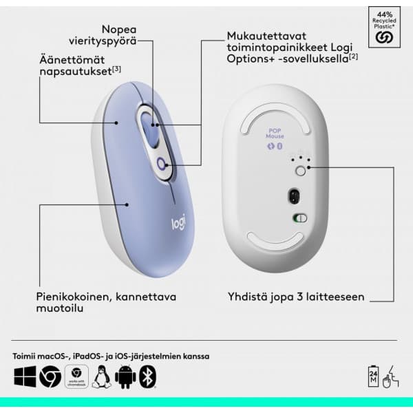 Logitech POP Mouse -langaton hiiri, lila