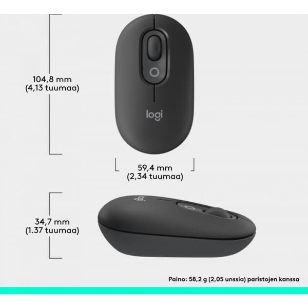 Logitech POP Mouse - trådløs mus, grafit