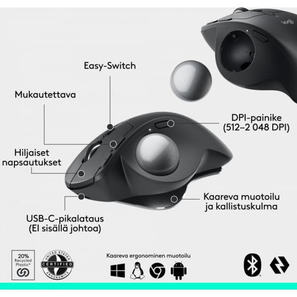 Logitech MX Ergo S trådlös trackballmus