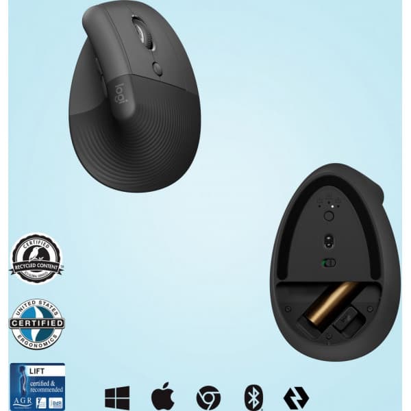 Logitech Lift -hiiri, musta