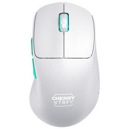 Cherry Xtrfy M64 trådlös spelmus Vit Blå, Turkos, Vit