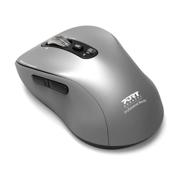 - PORT Designs - PORT Connect Professional EXPERT - Mus - laddningsbar - optisk - 6 knappar - trådlös - 2,4 GHz, Bluetooth - Grå