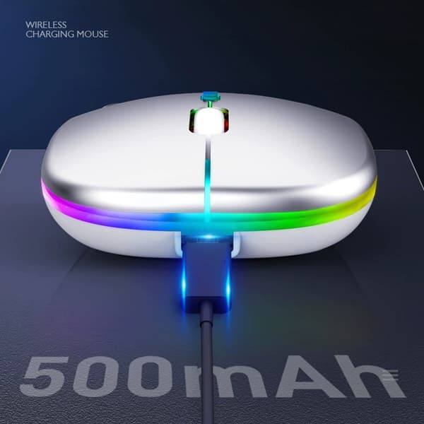 INF Trådløs mus - 2,4G + Bluetooth Dual Mode Luminous Space Silver
