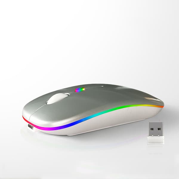 INF Trådløs mus - 2,4G + Bluetooth Dual Mode Luminous Space Silver