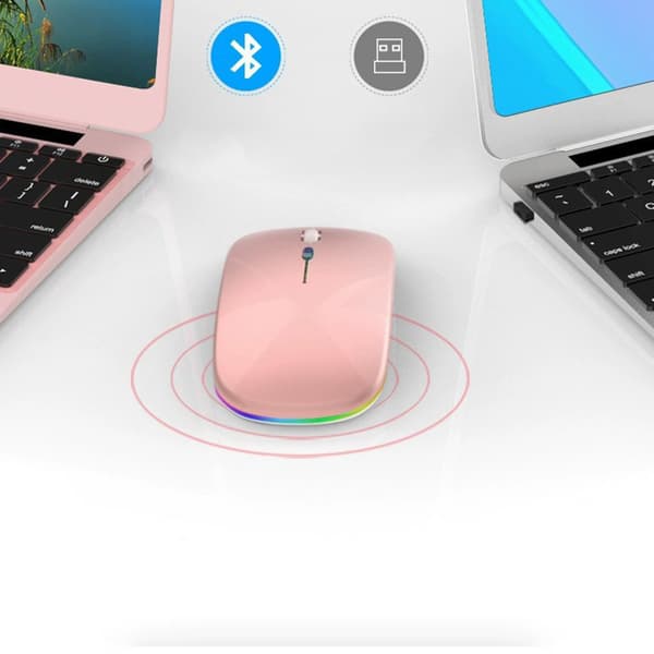 INF 2,4G + Bluetooth 5,8G Dual Mode trådlös mus - Rosa