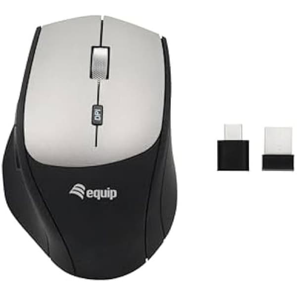 Trådlös mus - Utrusta - 245115 - USB-C + USB-A - 6 knappar - Ergonomisk design