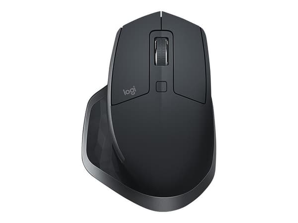 Logitech MX Master 2S - Mus - laser - 7 knapper - trådløs - 2.4 GHz, Bluetooth - USB Logitech Unifying-mottaker - grafitt - for Komplett Office Micro