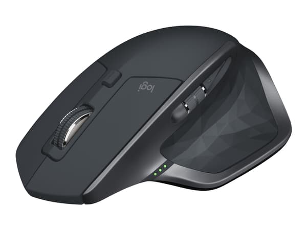 Logitech MX Master 2S - Mus - laser - 7 knapper - trådløs - 2.4 GHz, Bluetooth - USB Logitech Unifying-mottaker - grafitt - for Komplett Office Micro