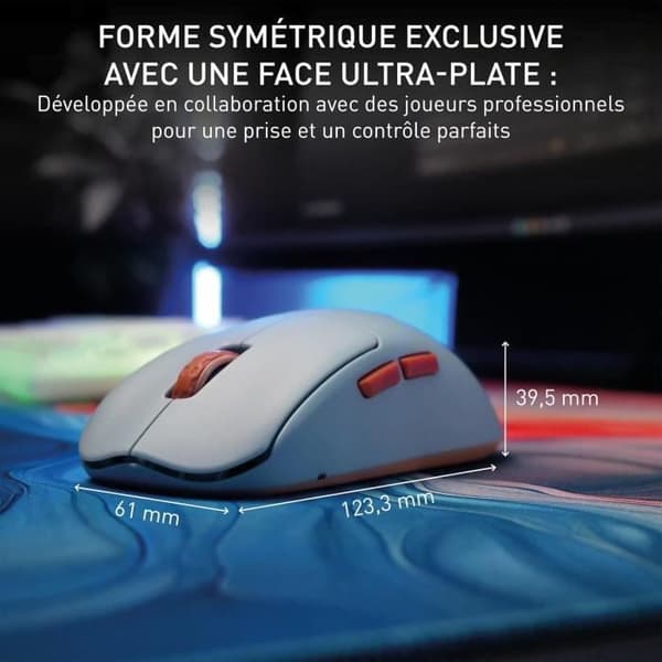 Gamingmus - CHERRY XTRFY - M68 - Ultraluftig - Trådlös 2,4 GHz - Blå