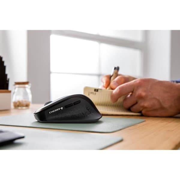 "CHERRY STREAM MOUSE COMFORT, Ergonomisk Trådlös Mus med Gummifotstöd, Svart"