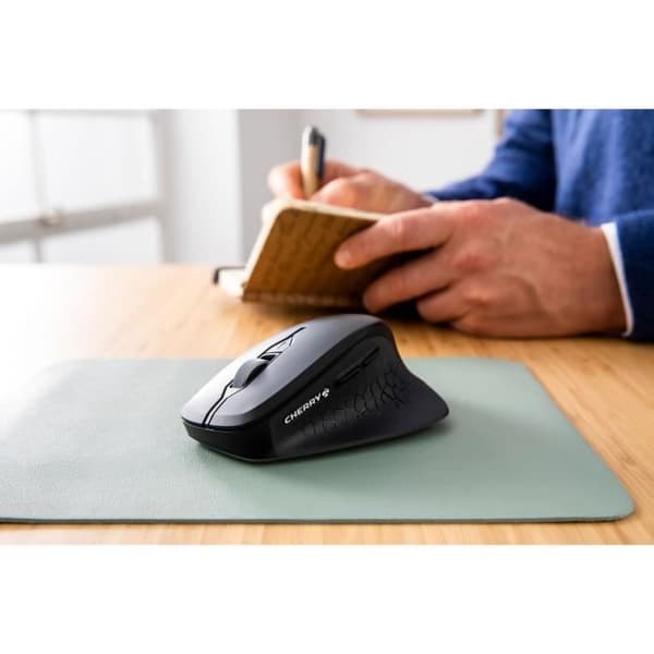 "CHERRY STREAM MOUSE COMFORT, Ergonomisk Trådlös Mus med Gummifotstöd, Svart"