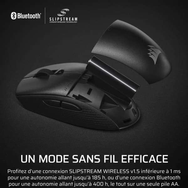 Trådlös spelmus - CORSAIR - M55 Trådlös - Svart, symmetrisk