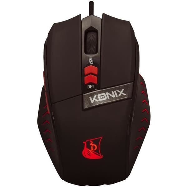 Konix Drakkar Runemaster Gamer Mouse Svart, Röd