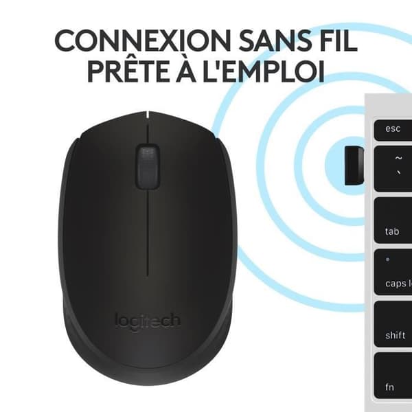 Mus - Trådlös - Logitech - M171 - Ambidextrous - Svart