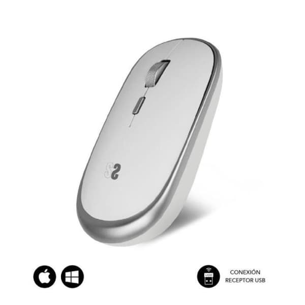 Ratón Inalámbrico Subblim Wireless Mini/ Hasta 1600 DPI/ Plata Argent