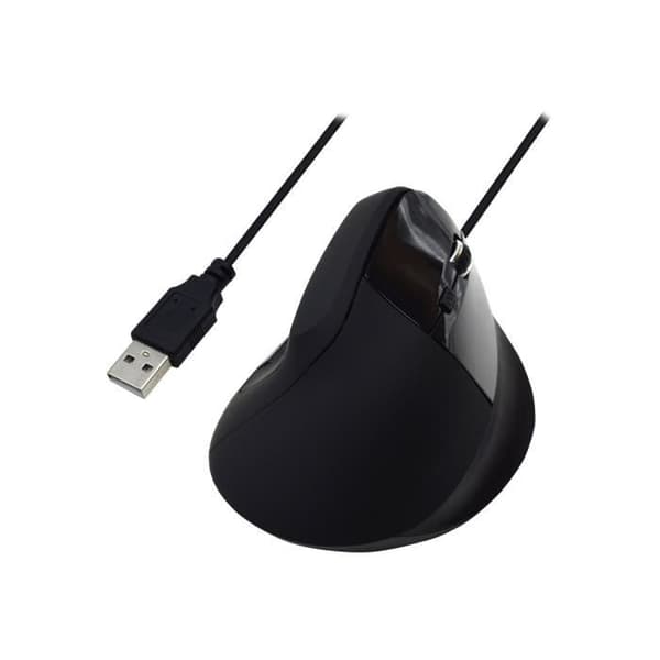 Ergonomisk optisk mus Ewent EW3157 - Svart - 6 knappar - Trådad