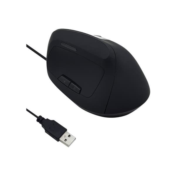 Ergonomisk optisk mus Ewent EW3157 - Svart - 6 knappar - Trådad Svart