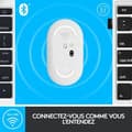 Miniatyrbild 5 av 6: Trådlös mus - Logitech - M350 Pebble - Tyst Bluetooth - Vit