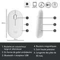 Miniatyrbild 6 av 6: Trådlös mus - Logitech - M350 Pebble - Tyst Bluetooth - Vit
