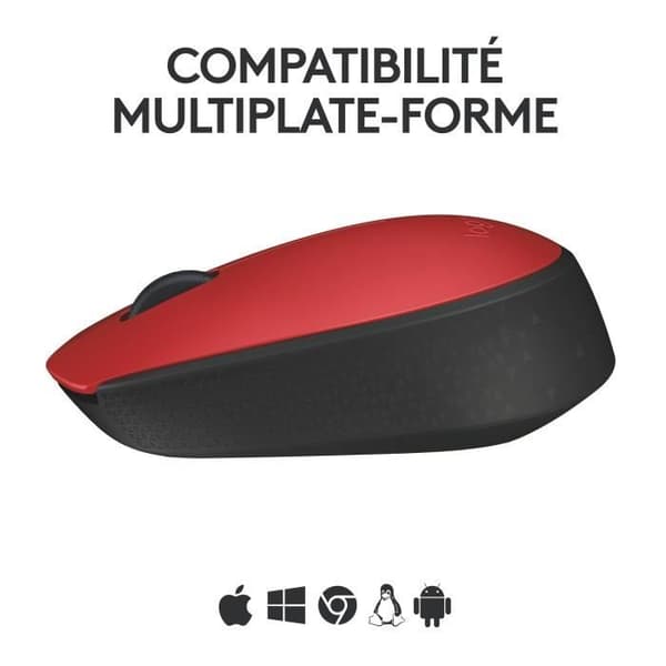 Mus - Trådlös - Logitech - M171 - Ambidextrous - Röd