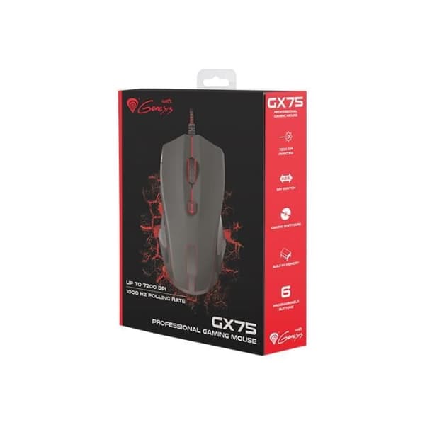Musmatt Natec Genesis GX75 - Optisk - 6 knappar - Trådad - USB