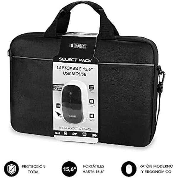 SUBBLIM Select Pack 15,6" bärbar datorväska med USB-mus