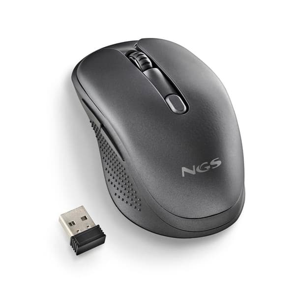 NGS EVO PEEP: Uppladdningsbar lasersmus med fleranvändar trådlös anslutning. 2.4 GHz+Bluetooth 5.0+Bluetooth 5.1, tyst, USB-A