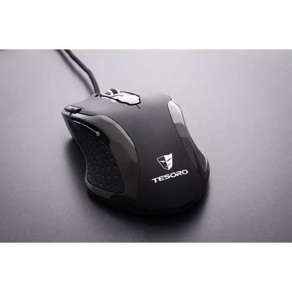 Tesoro Shrike H2L Gaming Mouse - 5600 dpi lasersensor - Silvergrå Svart