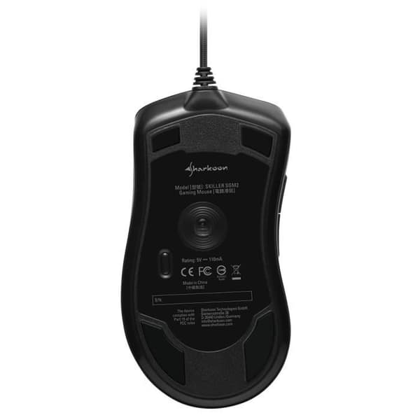 Sharkoon Skiller SGM2 trådbunden optisk mus - Svart - 6400 DPI - 106 g