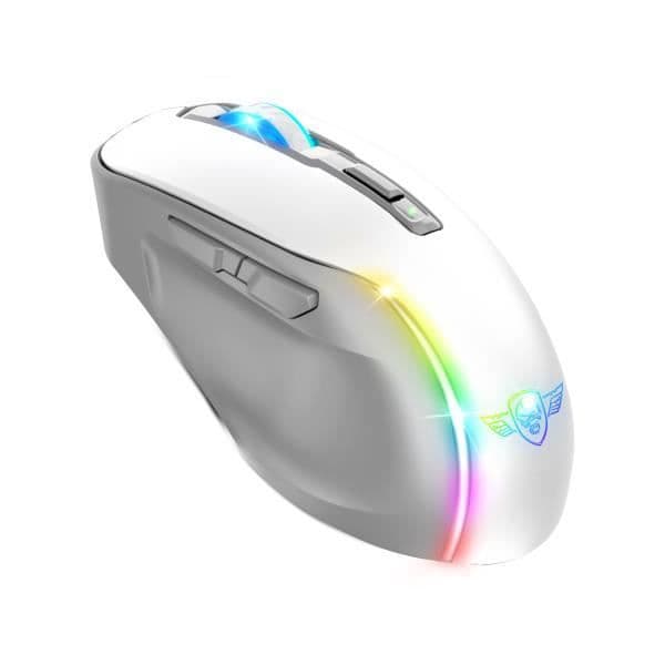 Trådlös Gaming-mus - ELITE-M50 - Vit - 8000 DPI - RGB-belysning - 6 programmerbara knappar