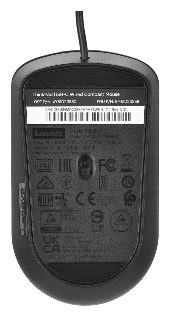 Lenovo 4Y51D20850 mus Ambidextrous USB Type-C Optisk 2400 DPI