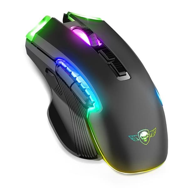 SPIRIT OF GAMER - ELITE M70 - Uppladdningsbar trådlös spelmus med tumstöd - 8 programmerbara knappar - RGB-bakgrundsbelysning