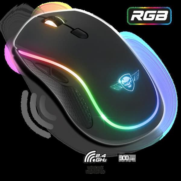 Spelmus - Spirit Of Gamer - PRO M9 - Trådlös - 4200 DPI - RGB-belysning Svart