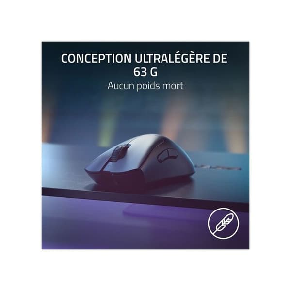 Mus - Razer - Deathadder v3 Pro - Svart - 30000 dpi - 5 programmerbara knappar