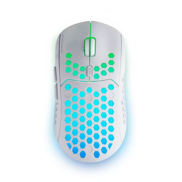 MARSGAMING Mars Gaming, trådlös spelmus, RGB Flow, Ultralätt 79g, 3200DPI, Vit - MMW3W