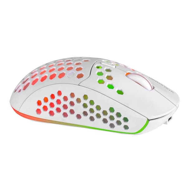 MARSGAMING Mars Gaming, trådlös spelmus, RGB Flow, Ultralätt 79g, 3200DPI, Vit - MMW3W
