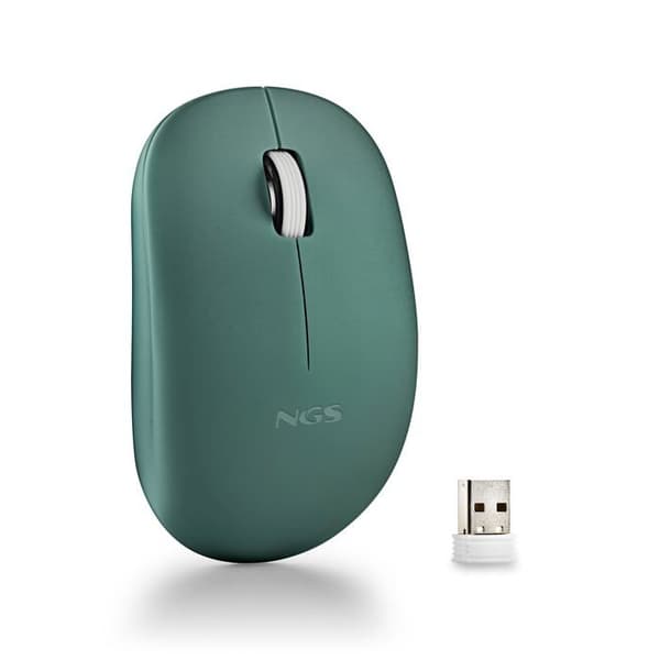 Trådlös optisk mus - NGS - FOG PRO GREEN - 1000 DPI - Tysta knappar - Grön färg Grön