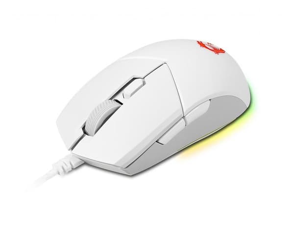 Trådbunden spelmus - MSI - CLUTCH GM11 WHITE - PMW-3325 5000 DPI optisk sensor - RGB-belysning