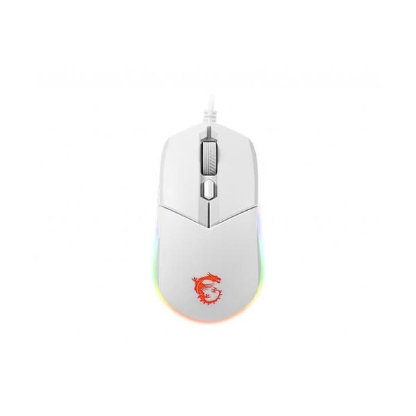 Trådbunden spelmus - MSI - CLUTCH GM11 WHITE - PMW-3325 5000 DPI optisk sensor - RGB-belysning Vit