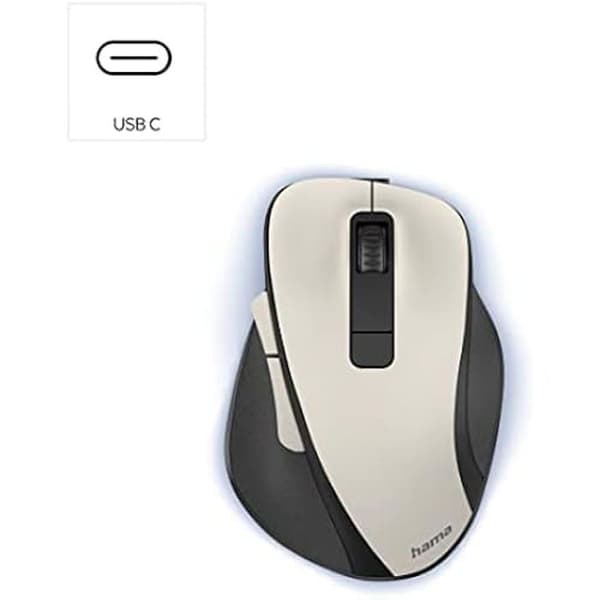 Trådlös Mus - HAMA - MW-500 - Uppladdningsbar USB C - 2.4 GHz - Blue Wave Sensor 1600 dpi