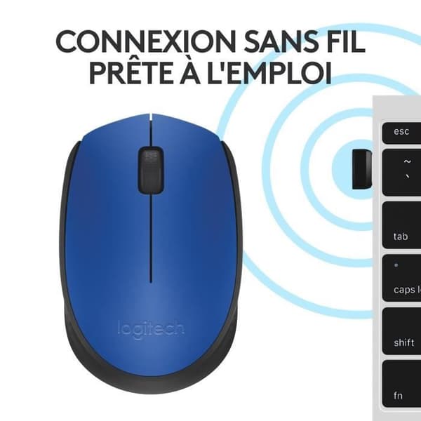 Mus - Trådlös - Logitech - M171 - Ambidextrous - Blå