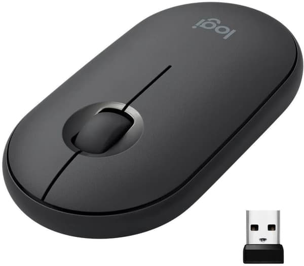 Logitech Pebble M350 trådløs Bluetooth lydløs mus mus Unifying Nano Sort