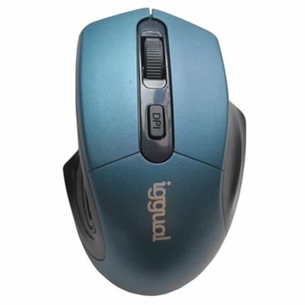 Mus iggual ERGONOMIC-L 1600 dpi Blå Svart, Blå